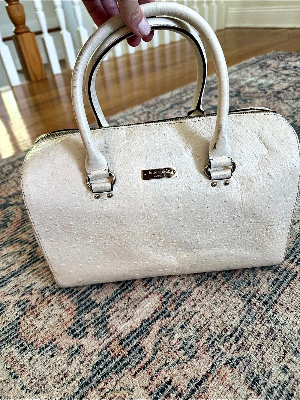 kate spade Wellesley Rachelle Satchel in White & Beige